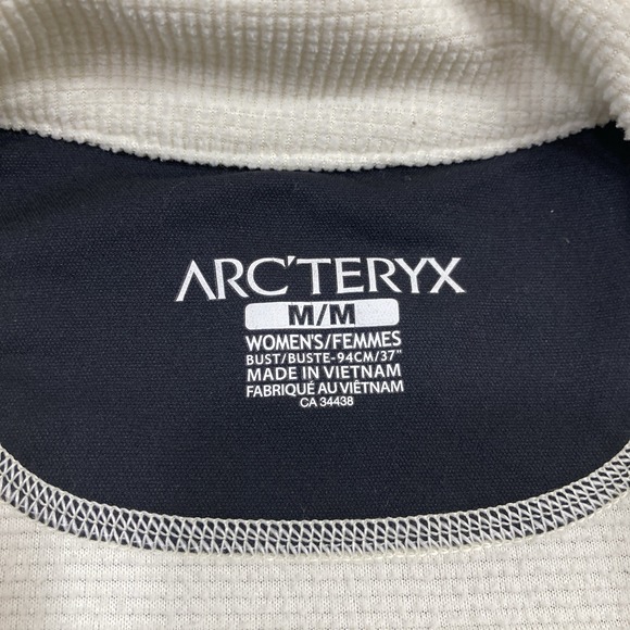 Arcteryx Delta LT Jacket Women Medium Cream Full Zip Polartec Waffle Knit Fleece - Picture 4 of 12